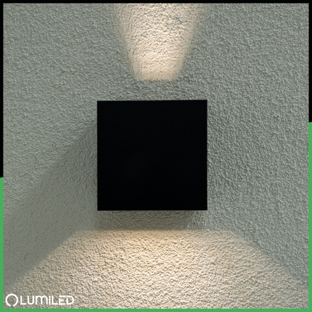 Wandleuchte Außen G9, Garten-Wandleuchte nach oben und unten verstellbar Schwarz PYXIS LUMILED