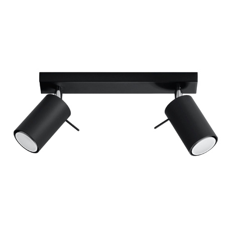 Anbauleuchte RING 2 2xGU10 Reflektor Halogen Beweglich Minimalistisch Schwarz SOLLUX