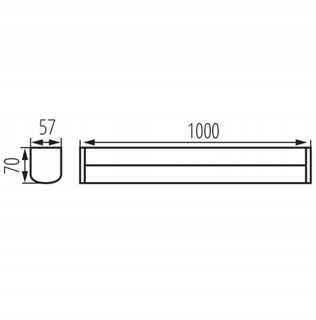 LED Wand- und Deckenleuchte Badezimmerleuchte mit Schalter 23W 4000K IP44 100cm Weiß KANLUX