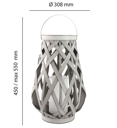 Gartenlampe LED Solarlaterne Hängelaterne 45cm IP44 Grau