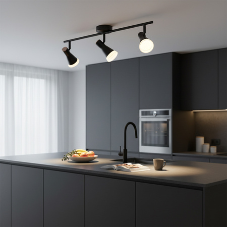 Decken-/Wandleuchte verstellbar 12.6W LED BERG 3 schwarz 3000K GOLDLUX (Polux)