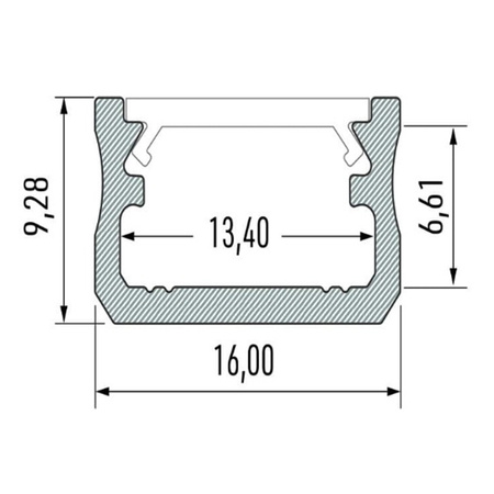 LUMINES-Profil Typ A Silber eloxiert für LED-Streifen 2M