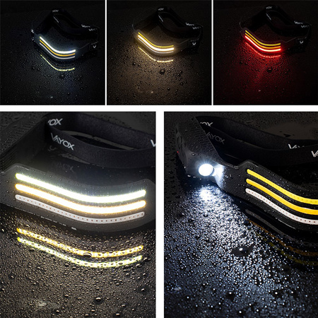 Wiederaufladbare Kopftaschenlampe 3x COB + XPE Pro Series VA0130 VAYOX