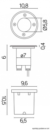 Bodenaufbauleuchte Leda ST 5024 Rund 1W 86lm 3000K IP67 Su-Ma