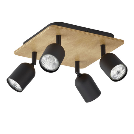 TOP WOOD Spot Black Wooden Classic Deckenleuchte 4xGU10 3293 TK Lighting