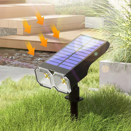 LED-Gartenstrahler Solar Plug-in IP44 2700K/6500K Außen Dämmerungssensor