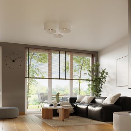 Plafond Deckenleuchte TELESTO E27 Weiß Dunkelbraun Skandinavisch SOLLUX