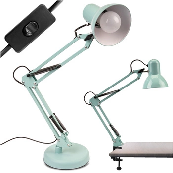 Schreibtisch Zeichnung Tischlampe E27 TOBI Pastellblau Lumiled + Countertop Halterung