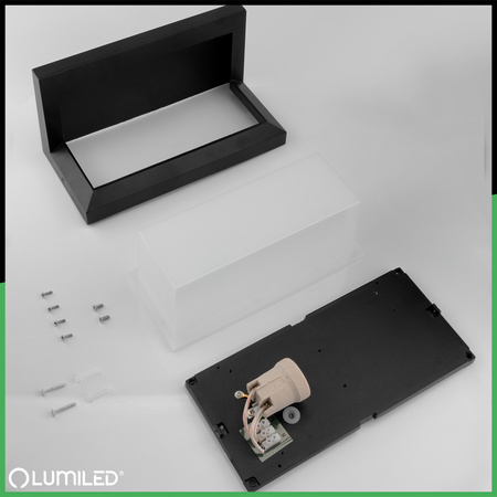 Wandleuchte Außen E27, Garten-Wandleuchte rechteckig LEVIS LUMILED