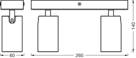 LED-Decken-Wandleuchte Wandanbauleuchte 6.8W 460lm 3000K Warm Dimmbar Schwarz LED Spot Octagon Ledvance