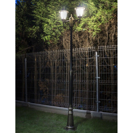 Outdoor-Gartenlampenmast LATERNE E27 Retro Classic OGMWN 2 195-295 cm schwarz Su-Ma