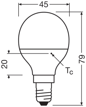 LED-Lampe P45 Ball E14 4.9W = 40W 470lm 2700K Warm CRI>97 180° CLASSIC Osram