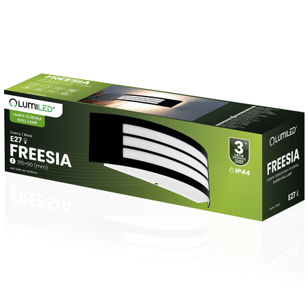 Wandleuchte Außen E27, Garten-Wandleuchte IP44 Schwarz FREESIA LUMILED