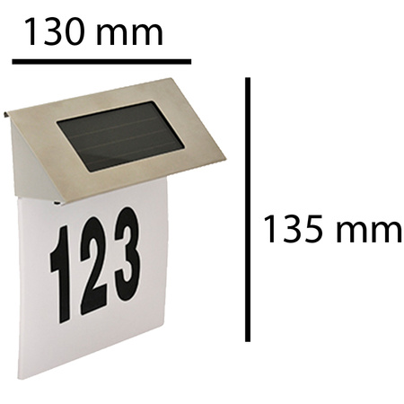 LED-Solar-Gartenlampe beleuchtete Hausnummern-Wandlampe 5W 6500K IP44 GOLDLUX-Sensor (Polux)