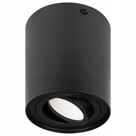 Aufputz-Halogenröhren-Reflektor Spot GU10 rund beweglich schwarz gemastert