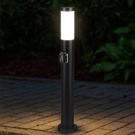 Gartenlampe für den Außenbereich E27 schwarzer Pfosten 65cm mit 230-V-Fassung
