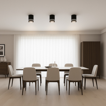 Oberflächenmontage HALOGEN Spot Tuba ARISA GU10 LUMILED Rund Schwarz 80 mm