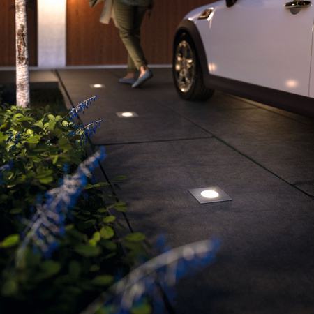 LED-Gartenleuchte Bodenmontage CRUST myGarden 3W IP67 Quadratisch Silber PHILIPS