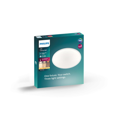 LED Plafond Deckenleuchte SUPERSLIM 15W 2700K 25cm Dimmbar Weiß PHILIPS