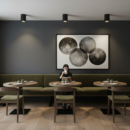 Aufputz HALOGEN Spot Tuba Beweglich AMAT-L GU10 Rund Schwarz-Gold 115mm LUMILED