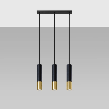 LOOPEZ 3L Hängeleuchte 3xGU10 Elegant Schwarz und Gold SOLLUX