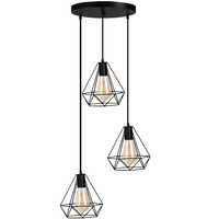 VIGO O IL MIO geometrische Drahthängelampe ZWIS im Loft-Stil 3xE27 GOLDLUX (Polux)