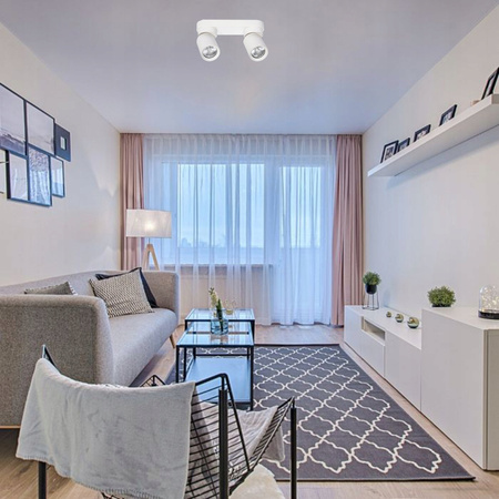 TIMO Decken-/Wandleuchte Wandleuchte Reflektor bewegliche Halogenleuchte 2 xGU10 weißes LVT