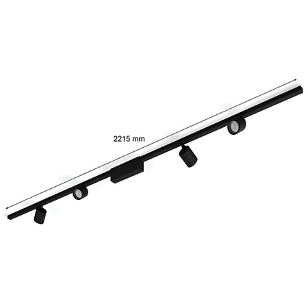 Perifo Lighting Rail Kit 2m + 4x LED-Strahler 20.8W CCT RGB Philips HUE Bluetooth Schwarz