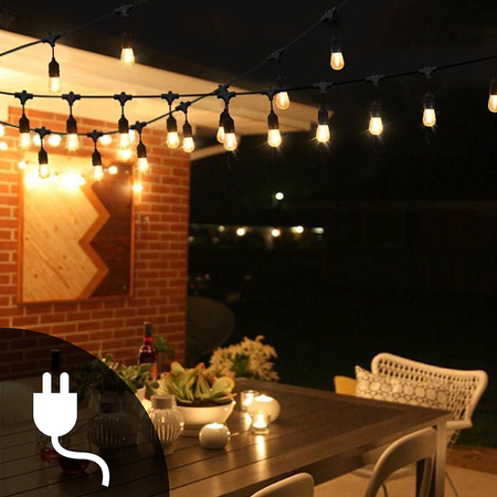 Outdoor Garten Girlande Lichterkette 10m 20xE27 LED 1,3W Kobi