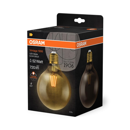 LED-Lampe E27 G125 7W = 55W 725lm 2500K Warm OSRAM Vintage 1906 Globe