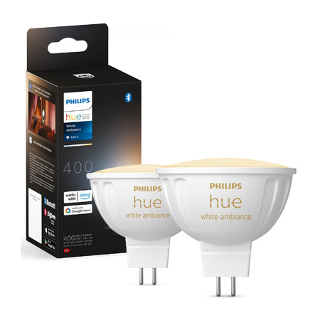 2PAK LED MR16 5.1W CCT PHILIPS HUE Weißes Ambiente Bluetooth Zigbee Glühbirne