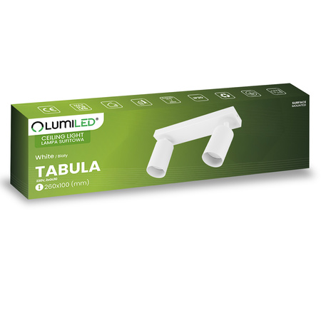 SPOT TUBA Deckenleuchte Reflektor Halogen Leuchte 2x GU10 TABULA LUMILED