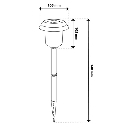 LED SOLAR Gartenlampe Chrom 6000K kaltweiß 41cm