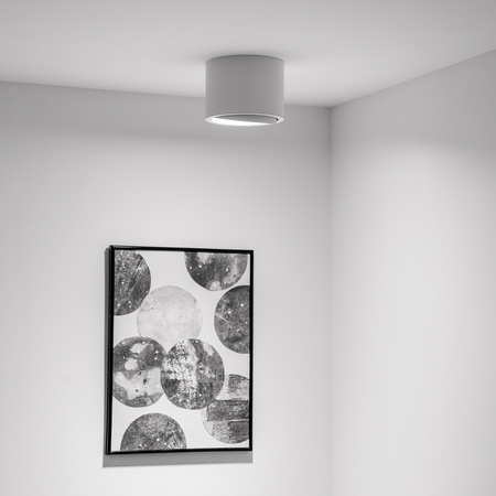 Halogen-Aufbauleuchte GU10, AR111 Aufbauspot 100mm beweglich Runde Tube Weiß TELES LUMILED