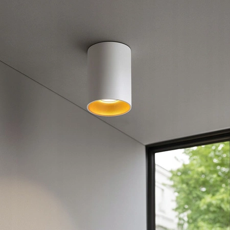 Aufputz-Halogen-Tubus-Reflektor-Spot GU10 Rund Weißgold Masterled