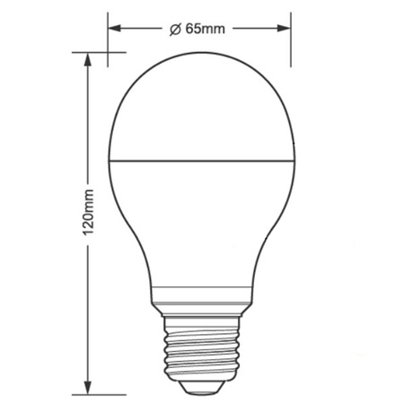 E27 A65 LED Lampen 14 W = 100 W, 1521 lm, 3000 K warm, TOSHIBA dimmbar