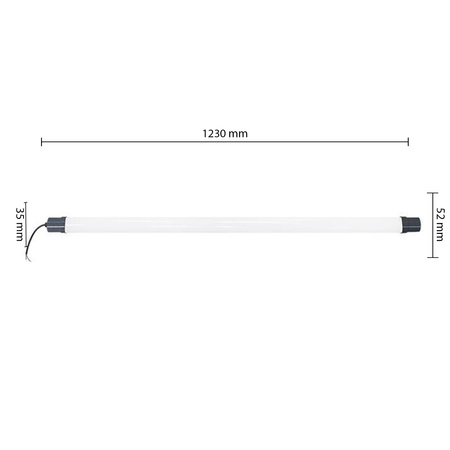 LED-Langfeldleuchte 36W 3820lm 6500K Kalt 120° Schwarz IP65 Masterled
