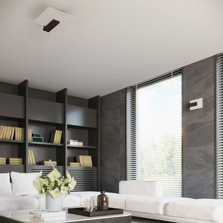 LED-Deckenleuchte Deckenaufbauleuchten LAPPO 2xE27 Quadratische Leuchte Wenge SOLLUX