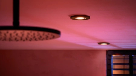 LED Xamento 4.2W IP44 CCT RGB Circular Schwarz PHILIPS HUE Bluetooth Badeinbauleuchte