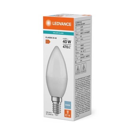 LED Lampen B37 E14 4.9W = 40W 470lm 6500K Kaltweiß LEDVANCE