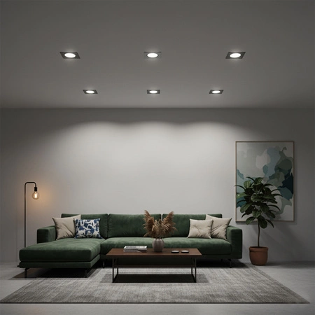 Glas-Einbaustrahler GU10, MR16 Einbauspot HALOGEN Quadrat Fest Schwarz ARIEL LUMILED