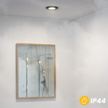 Einbaustrahler GU10, Einbauspot HALOGEN hermetisch für Badezimmer IP44 Schwarz AQUA LUMILED