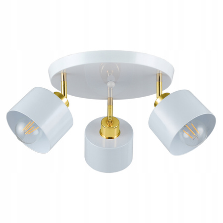 Spot Tuba Deckenleuchte Reflektor Halogen Leuchte 3x E27 Moving White Gold Elza Masterled