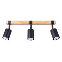 FAGER Deckenleuchte 3xGU10 Reflektor Moving Black Skandinavisch SOLLUX