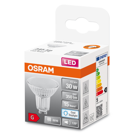 LED-Lampe PAR16 Reflektor GU10 4.3W = 30W 350lm 6500K Kalt 120° STAR Osram