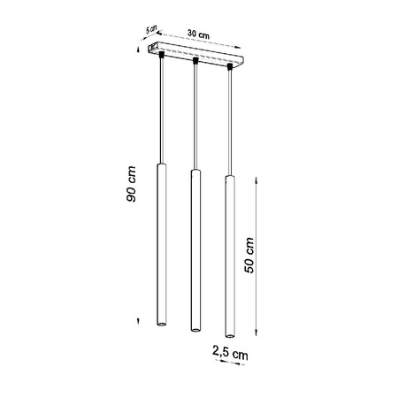 PASTELO 3 3xG9 abgehängte Deckenleuchte Minimalistisch Weiß SOLLUX