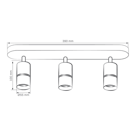 Wand- und Deckenstrahlerleuchte 3x GU10 SchwarzSilber BAMBOO Sanico Goldlux