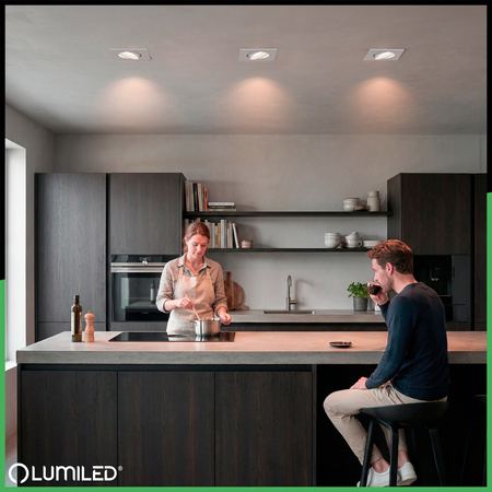 Einbaustrahler GU10, MR16 Einbauspot HALOGEN Quadrat beweglich Weiß VENTUS LUMILED