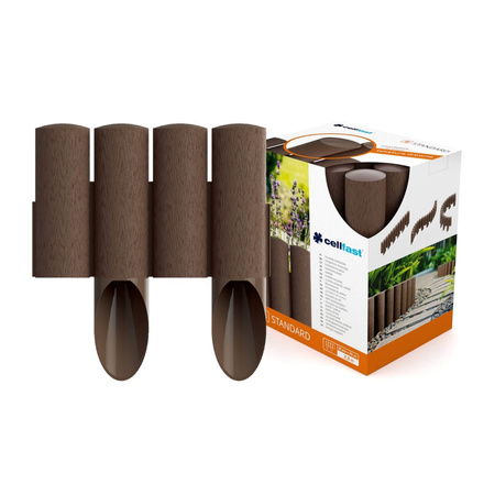 Garten Palisade Zaun Grenze Rasen Einfassung 4 STANDARD Braun 2.3m Stark Frostfest CELLFAST