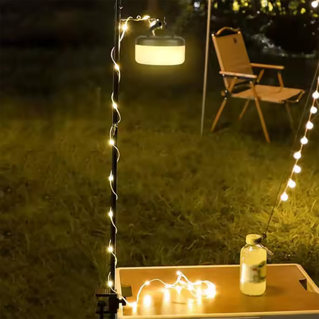 Wiederaufladbare LED Girlande Camping Licht mit Kette 8m USB-C